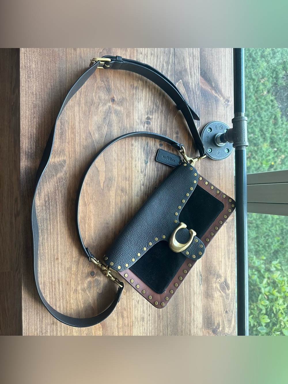 Coach Black and Brown Tabby
Shoulder Bag with Gold Hardware